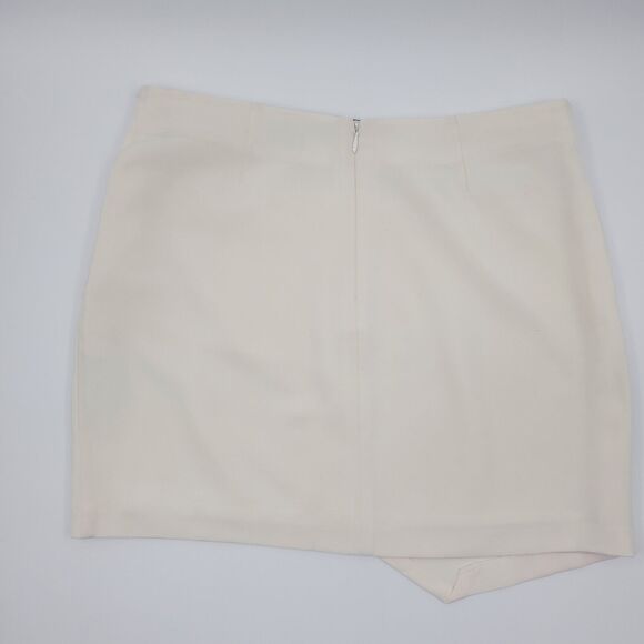 Rebecca Minkoff White Skirt Black Waist Trim Sz 4 - Picture 2 of 6